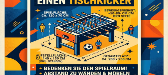 Tischkicker Maße und Platzbedarf richtig planen