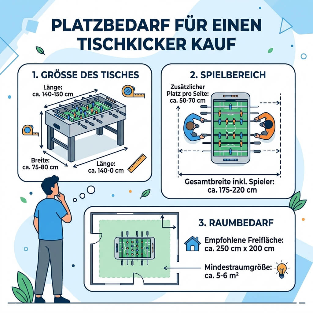 tischkicker platzbedarf