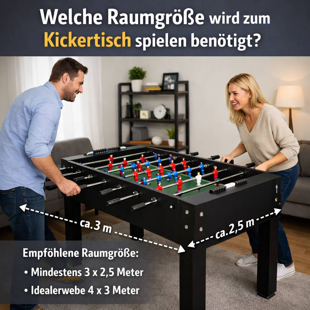 welche raumgröße wir für einen tischkicker benötigt