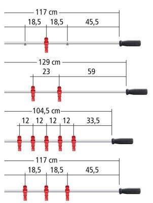 Leonhart Turnier Kickerstange Abwehr 2-Loch