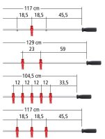 Leonhart Turnier Kickerstange Abwehr 2-Loch