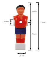 Kickerfigur mit Kopfschraube orange Kickerpuppe 2-teilig aus Kunststoff 