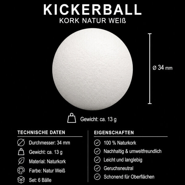 Kork Kickerball weiß